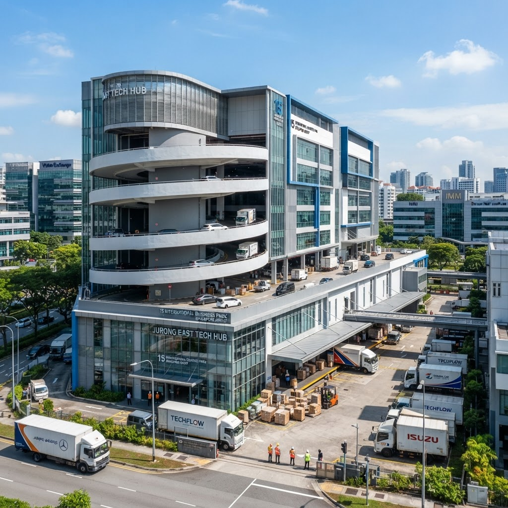 TradeHub 21, a six-storey ramp-up B1 industrial development in Jurong East, Singapore