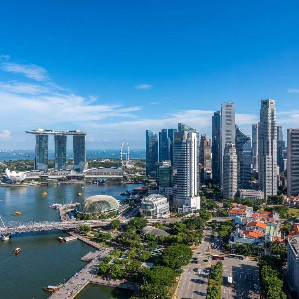 Singapore's central business district skyline